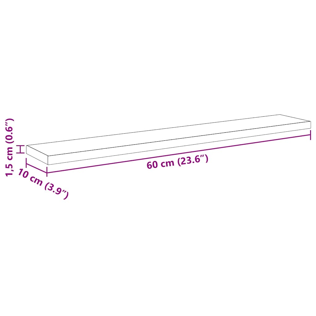 vidaXL Bookshelf Board 3-Tier 4 pcs 60 x 10 x 1.5 cm Engineered Wood