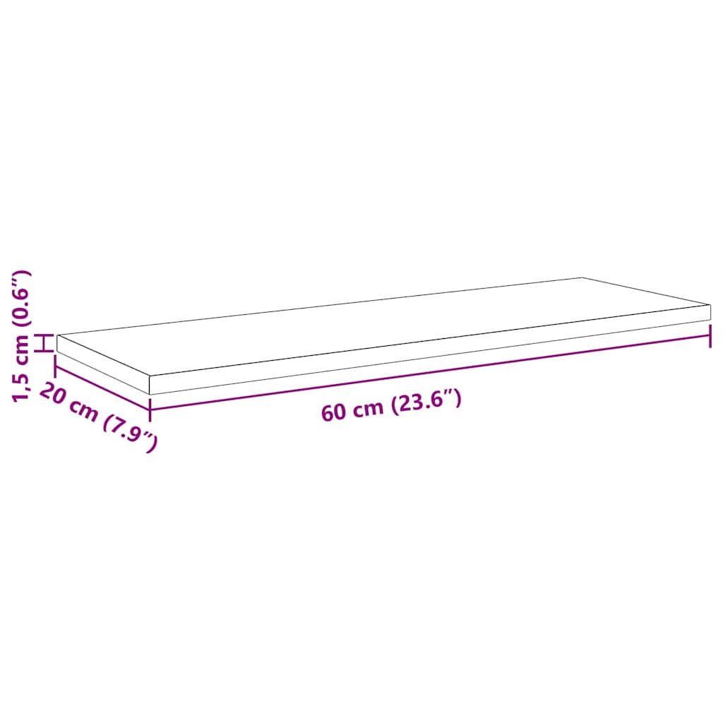 vidaXL Bookshelf Board 3-Tier 4 pcs 60 x 20 x 1.5 cm Engineered Wood