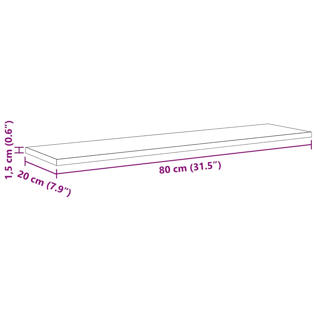 vidaXL Bookshelf Board 3-Tier 4 pcs 80 x 20 x 1.5 cm Engineered Wood