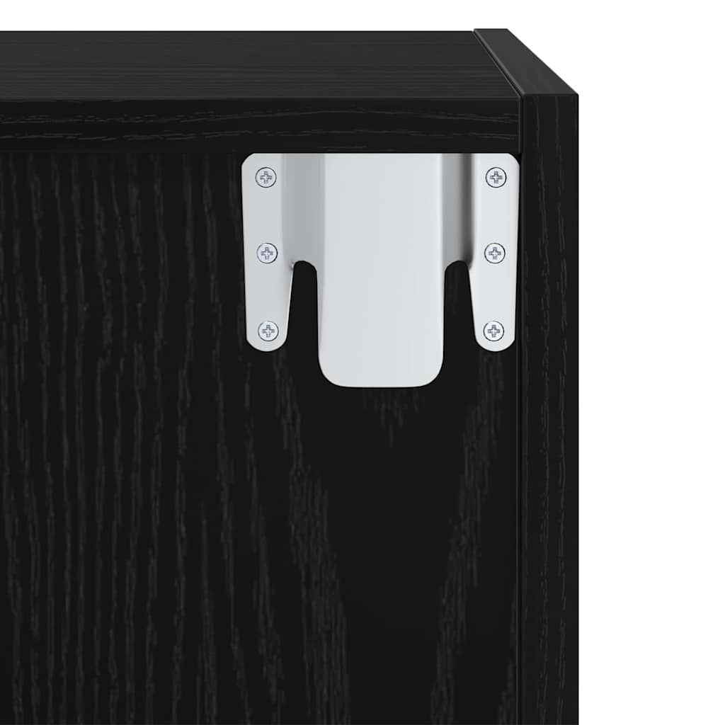 vidaXL TV Cabinet Set Black Oak 37 x 37 x 72 cm Engineered Wood