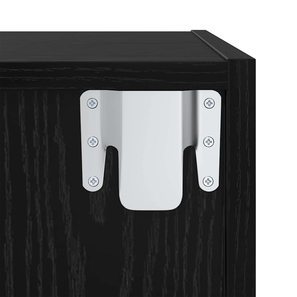 vidaXL TV Cabinet Set Black Oak 37 x 37 x 107 cm Engineered Wood