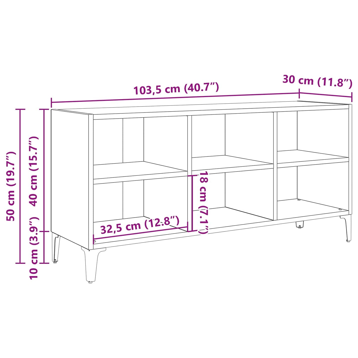 vidaXL TV Cabinet Set Black 103.5 x 30 x 50 cm Engineered Wood