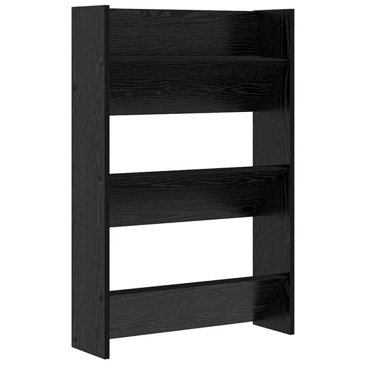 vidaXL Shoe Cabinet 60 x 18 x 90 cm Engineered Wood Black Oak