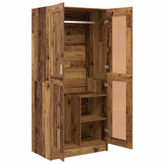 vidaXL Wardrobe Old Wood 82.5 x 51.5 x 180 cm Engineered Wood