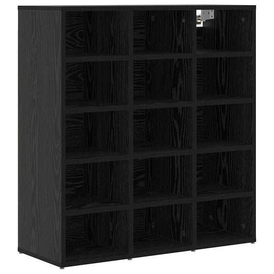 vidaXL Shoe Cabinet 77.5 x 30 x 83.5 cm Engineered Wood Black Oak
