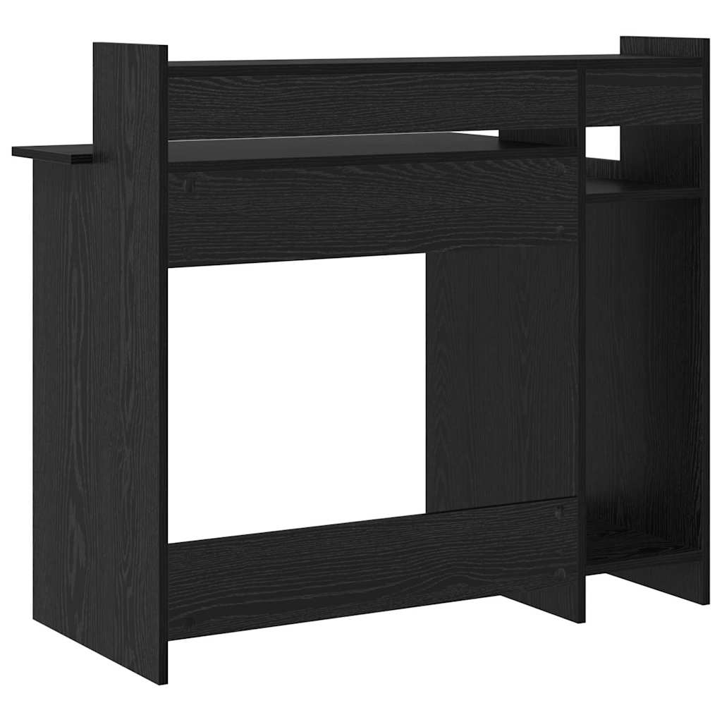 vidaXL Desk with Shelf Black Oak 97 x 45 x 90 cm Engineered Wood