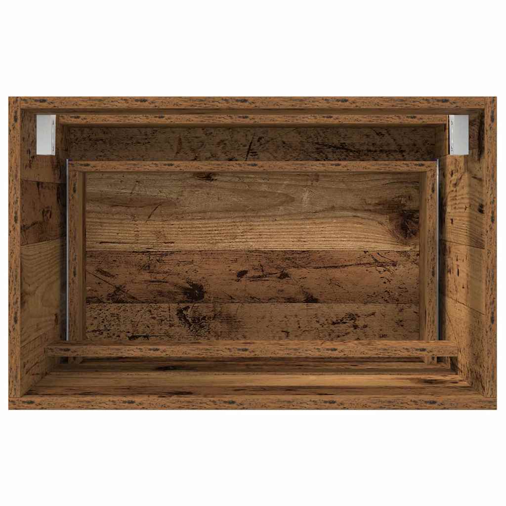 vidaXL Bathroom Furniture Set 2 pcs Old Wood Engineered Wood and Metal