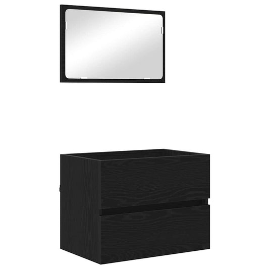 vidaXL Bathroom Furniture Set 2 pcs Black Oak 57 x 37 x 45 cm