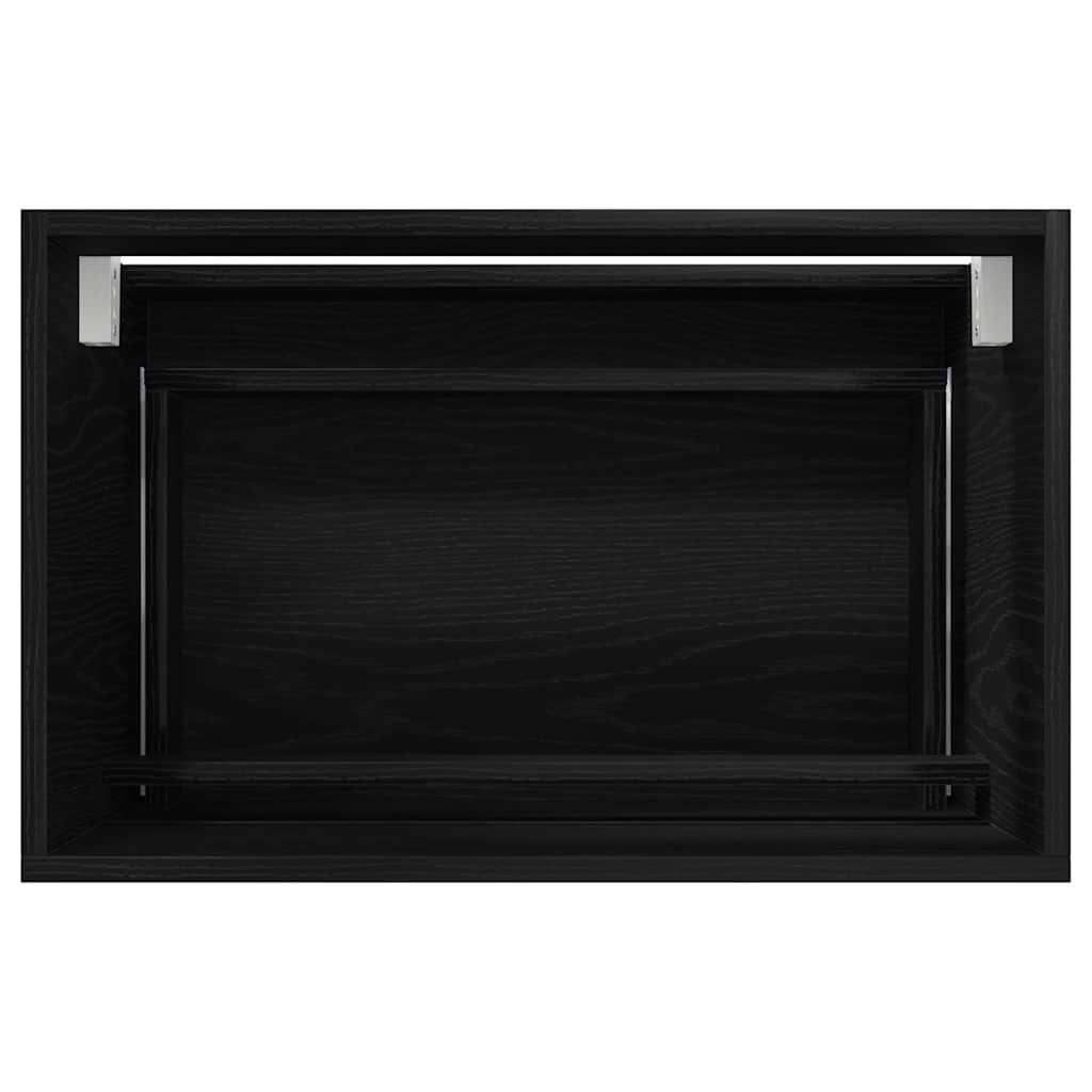 vidaXL Bathroom Furniture Set with Drawer Wall-mounted 2 pcs Black Oak