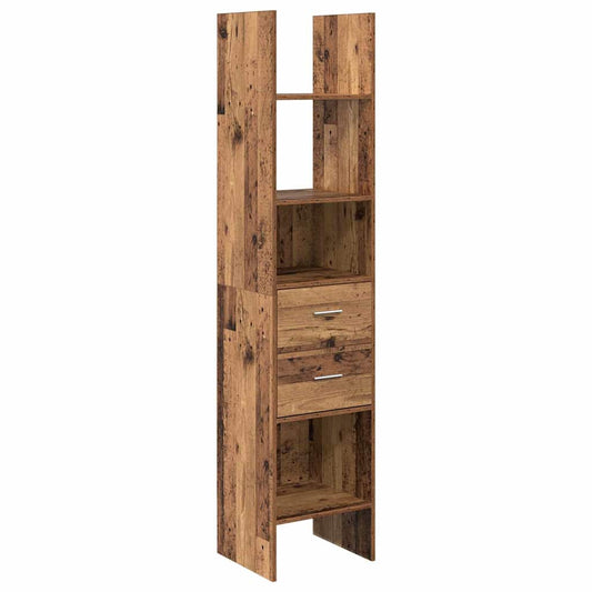vidaXL Book Cabinet 2-Tier 40 x 35 x 180 cm Engineered Wood Old wood