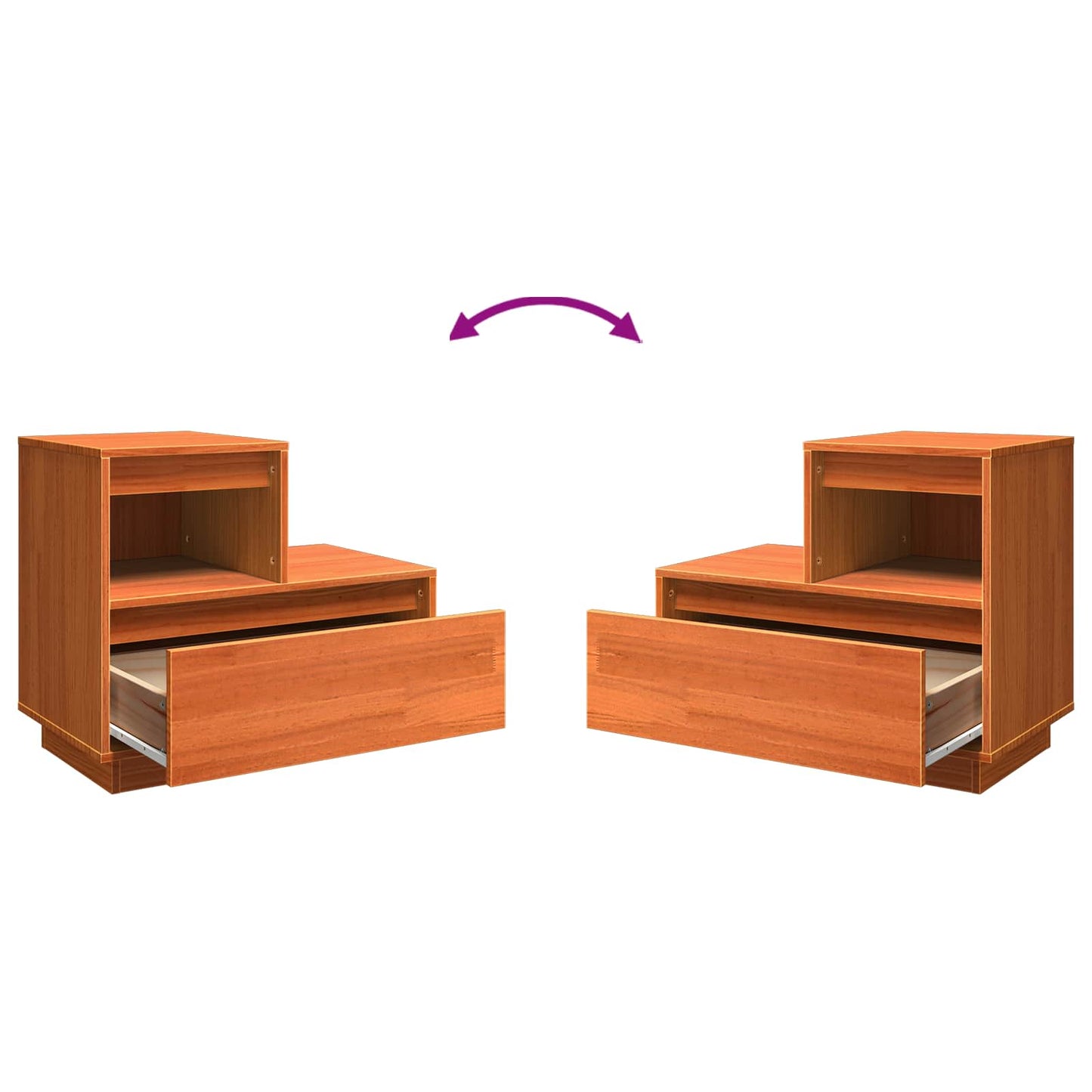 vidaXL Bedside Cabinet Wax Brown 60 x 34 x 51 cm Engineered Wood