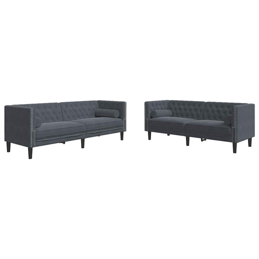 vidaXL Sofa Set Dark grey Velvet