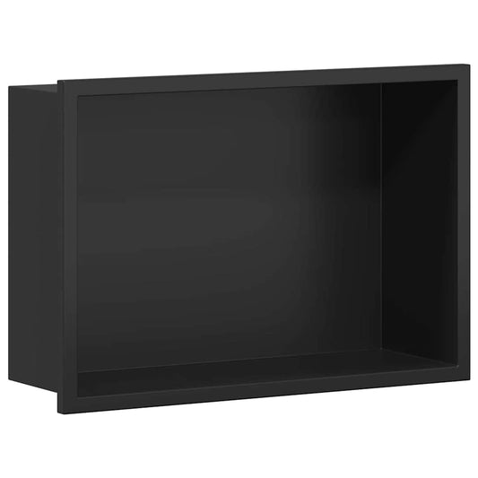 vidaXL Shower Niche Black 30 x 20 x 9.5 cm Stainless Steel