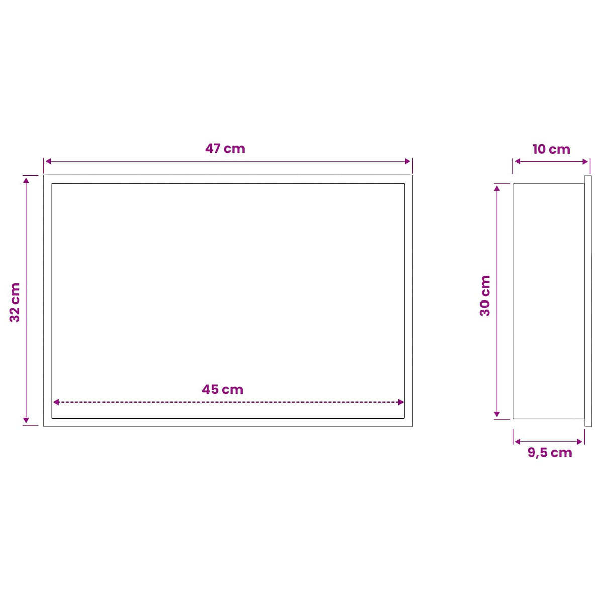 vidaXL Shower Niche Silver 45 x 30 x 9.5 cm Stainless Steel