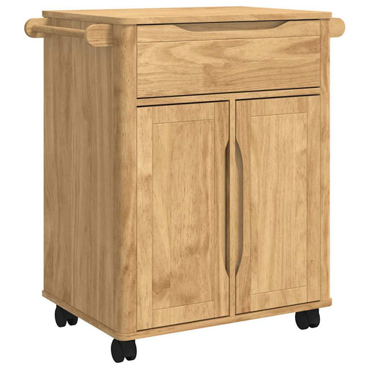 vidaXL Kitchen Trolley FLORO Wax Brown 72.5 x 45 x 80 cm