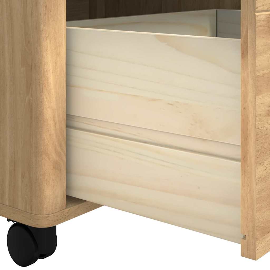 vidaXL Kitchen Trolley FLORO Wax Brown 72.5 x 45 x 80 cm