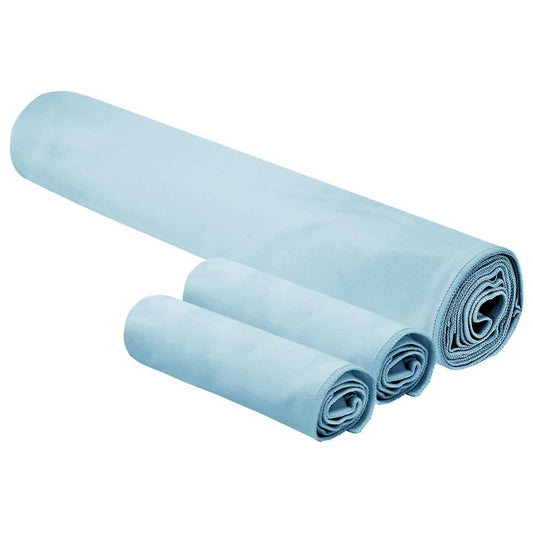 vidaXL Sports Towel Set 3 pcs Blue Polyester and Polyamide