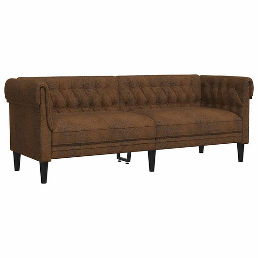vidaXL Sofa Brown 201.5 x 74.5 x 74.5 cm Polyester