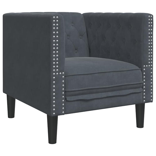 vidaXL Sofa Dark Grey 74.5 x 71 x 70.5 cm Velvet