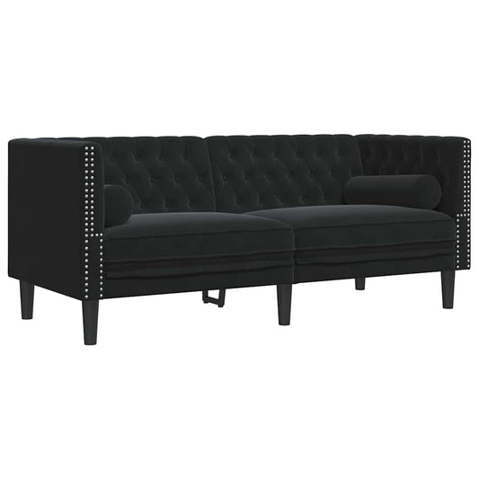 vidaXL Chesterfield Sofa Other Black 174 x 74.5 x 70.5 cm Velvet