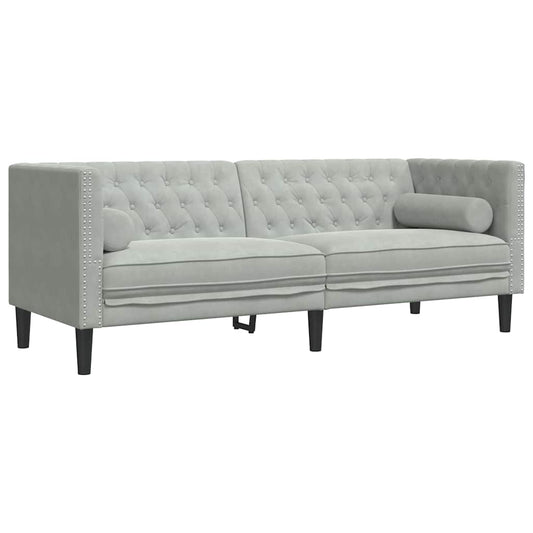 vidaXL Chesterfield Sofa Other Light grey 194 x 74.5 x 70.5 cm Velvet