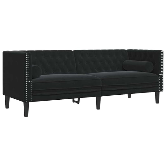 vidaXL Sofa Black 194 x 74.5 x 70.5 cm Velvet
