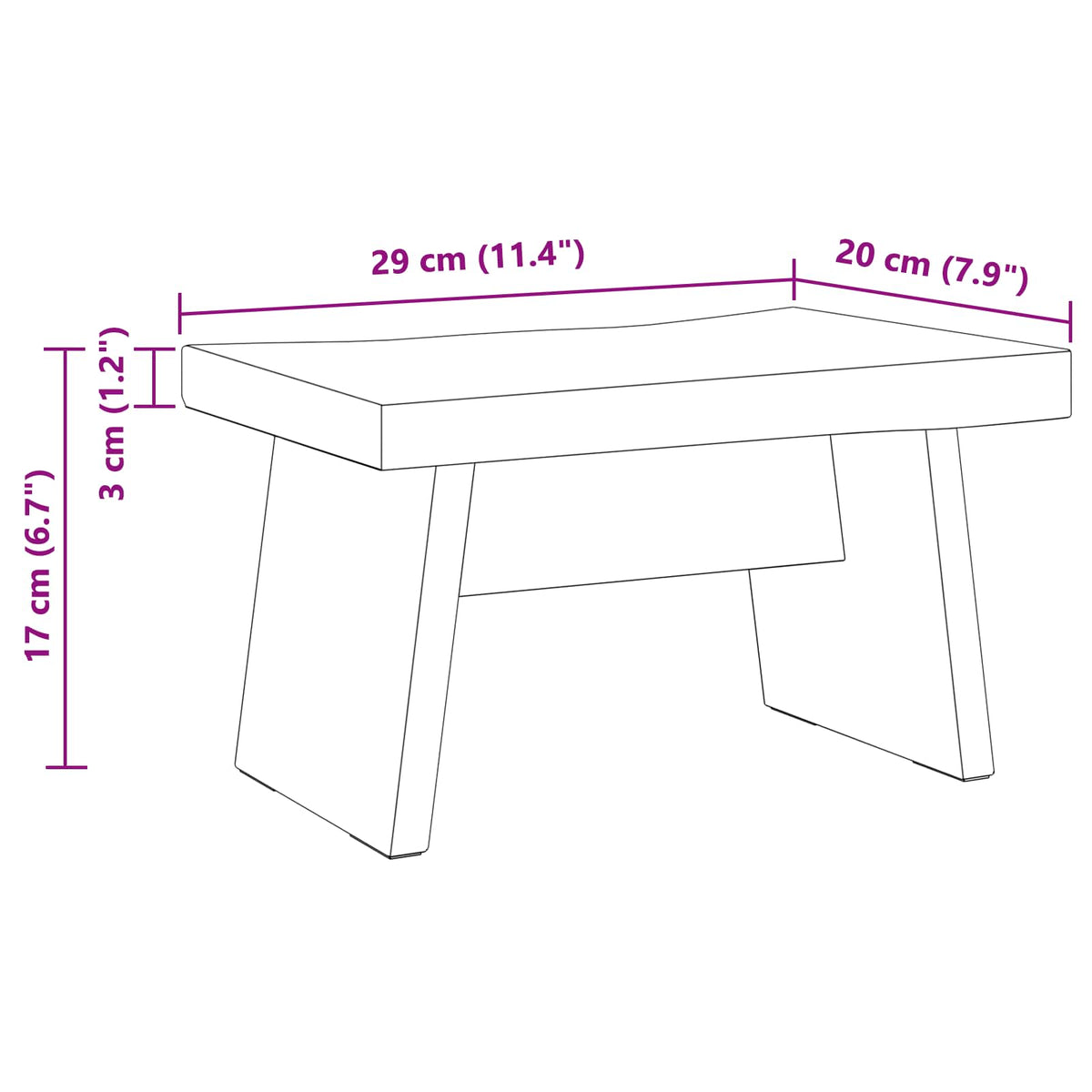 vidaXL Stool Natural 29 x 20 x 17 cm Mahogany Wood