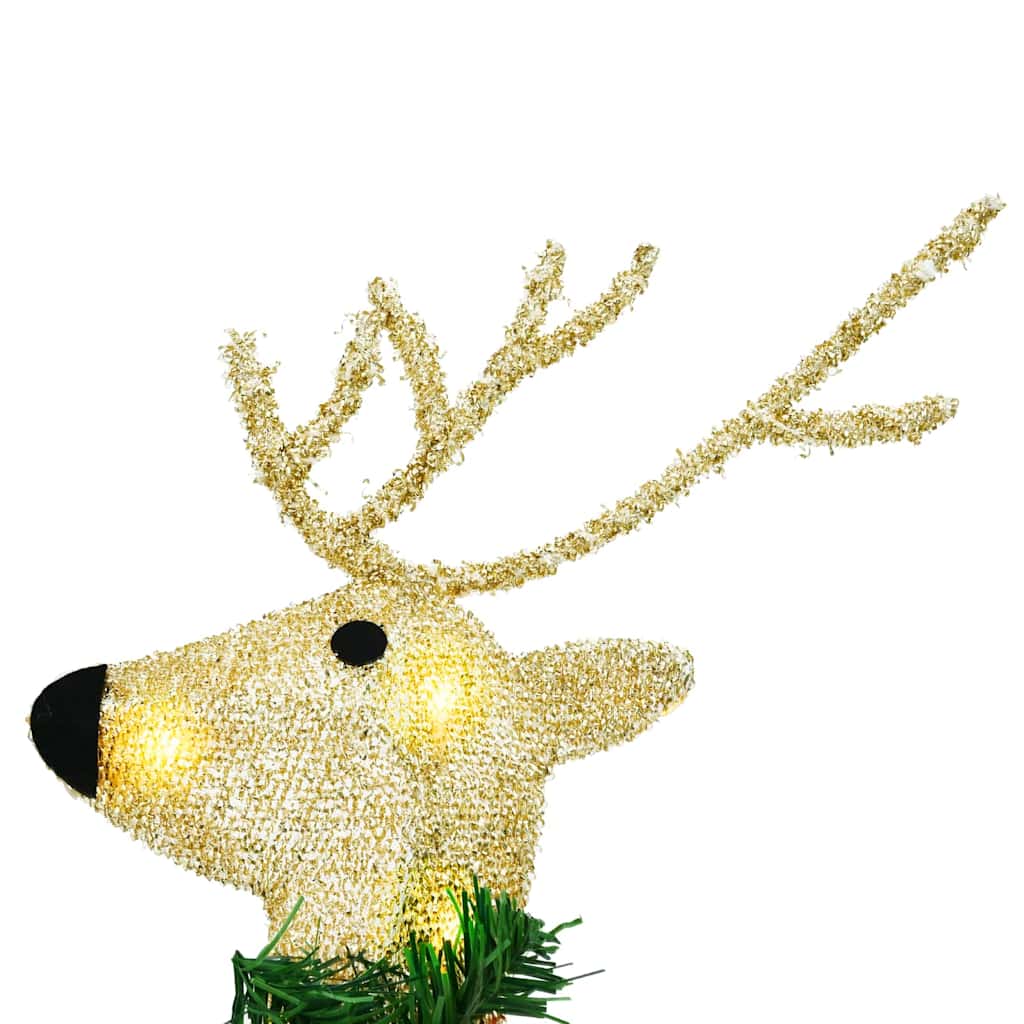 vidaXL LED Reindeers 7 pcs Gold Fabric