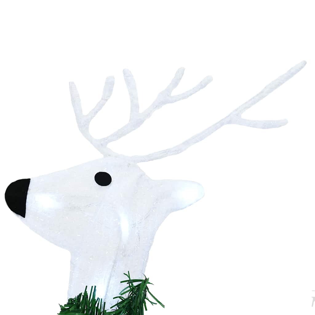 vidaXL LED Reindeers 7 pcs White Fabric
