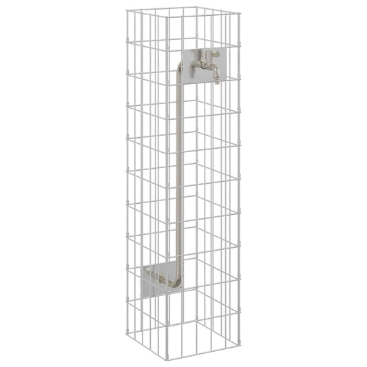 vidaXL Gabion Faucet Silver 25 x 25 x 100 cm Stainless Steel
