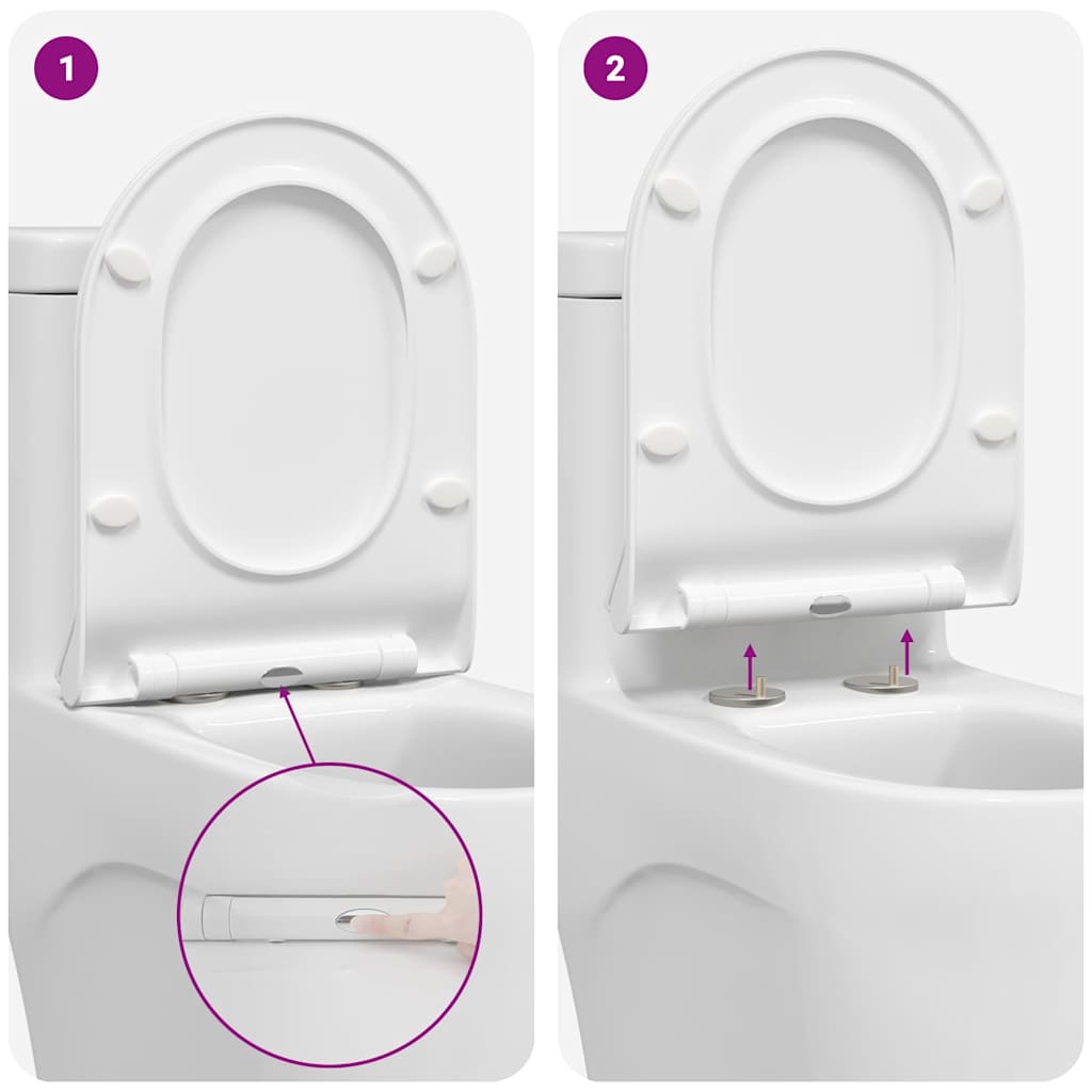 vidaXL Toilet suitable for Seat White 50 x 36 x 5 cm Polypropylene