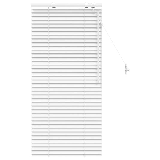 vidaXL Venetian Blind White 65 x 130 cm 35 mm Solid Paulownia Wood