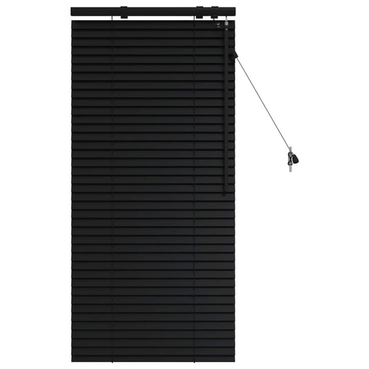 vidaXL Venetian Blind Black 60 x 130 cm 35 mm Solid Paulownia Wood