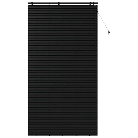 vidaXL Venetian Blind Black 140 x 250 cm 35 mm Solid Paulownia Wood