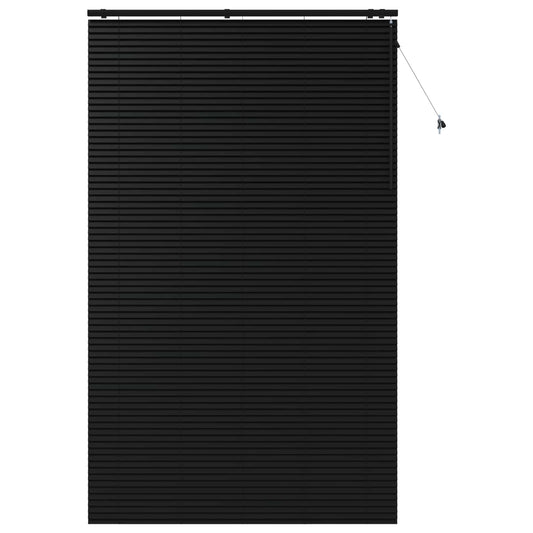 vidaXL Venetian Blind Black 150 x 250 cm 35 mm Solid Paulownia Wood