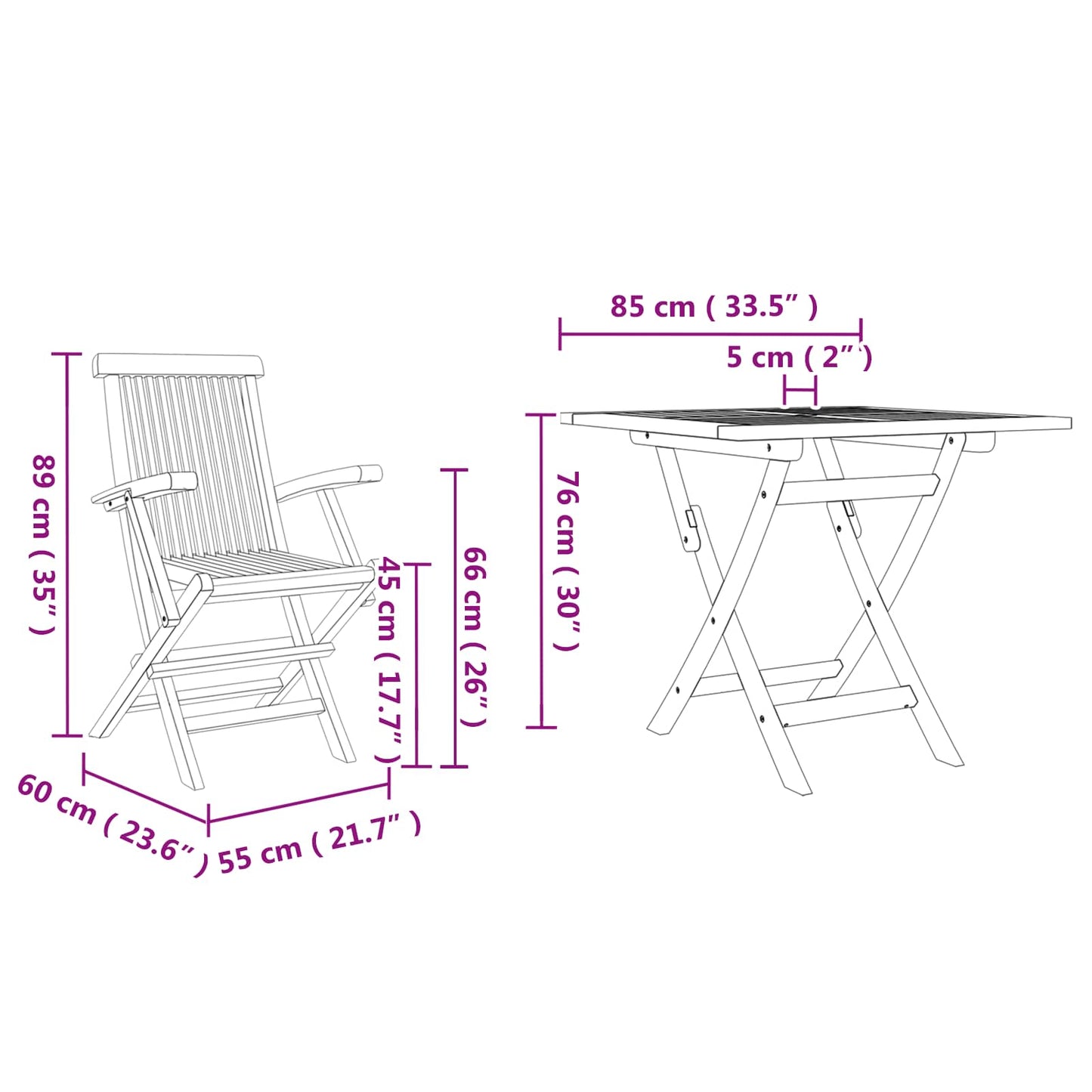 vidaXL Garden Dining Set 3 pcs Brown Solid Acacia Wood