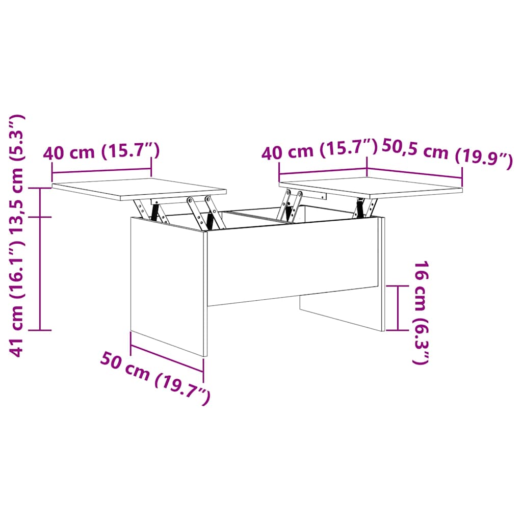 vidaXL Coffee Table Old Wood 102 x 50.5 x 46.5 cm Engineered Wood