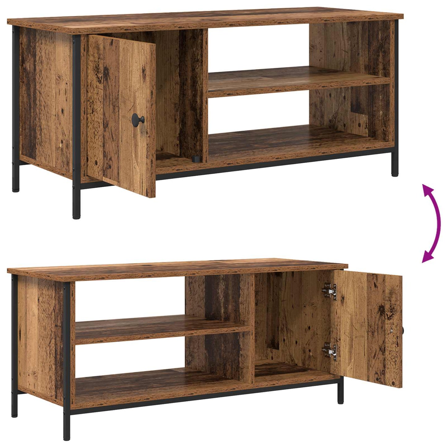 vidaXL TV Cabinet Old Wood 100 x 40 x 45 cm Engineered Wood