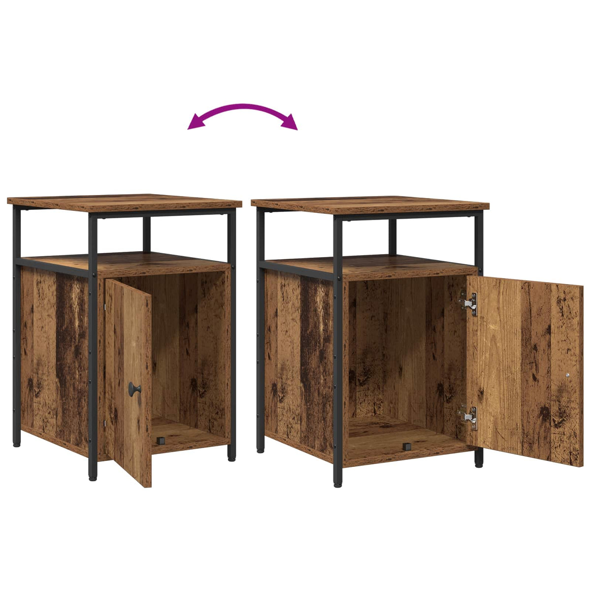 vidaXL Bedside Cabinet 2 pcs Old wood Engineered Wood