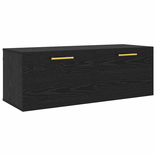 vidaXL Wall Cabinet Black oak 100 x 36.5 x 35 cm Engineered wood