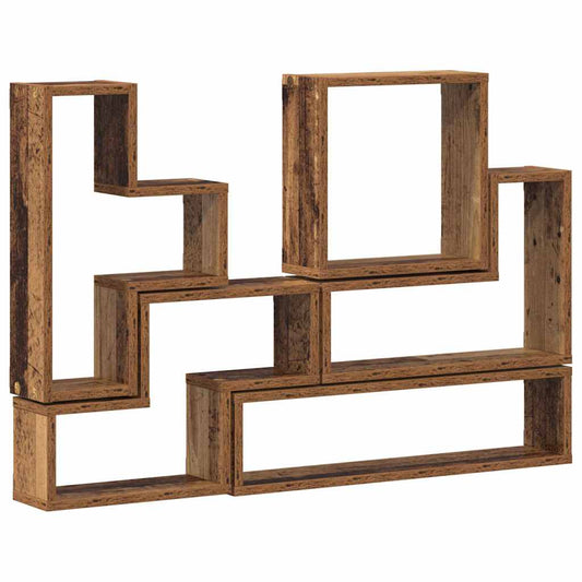 vidaXL Wall Shelf Wall-Mounted Old Wood 96 x 12 x 64 cm