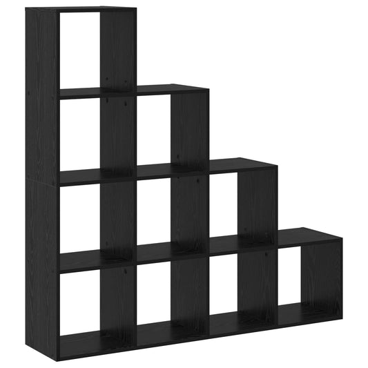 vidaXL Room Divider Bookcase 10-Tier 131.5 x 29 x 131.5 cm Black Oak