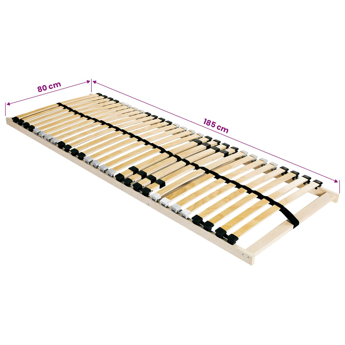vidaXL Slatted Bed Base Brown 80 x 190 cm Solid Beech Wood