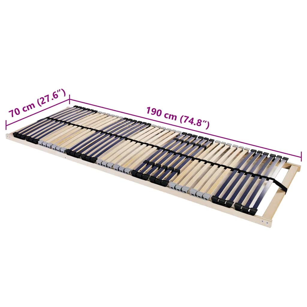 vidaXL Slatted Bed Base Brown 70 x 190 cm Solid Beech Wood