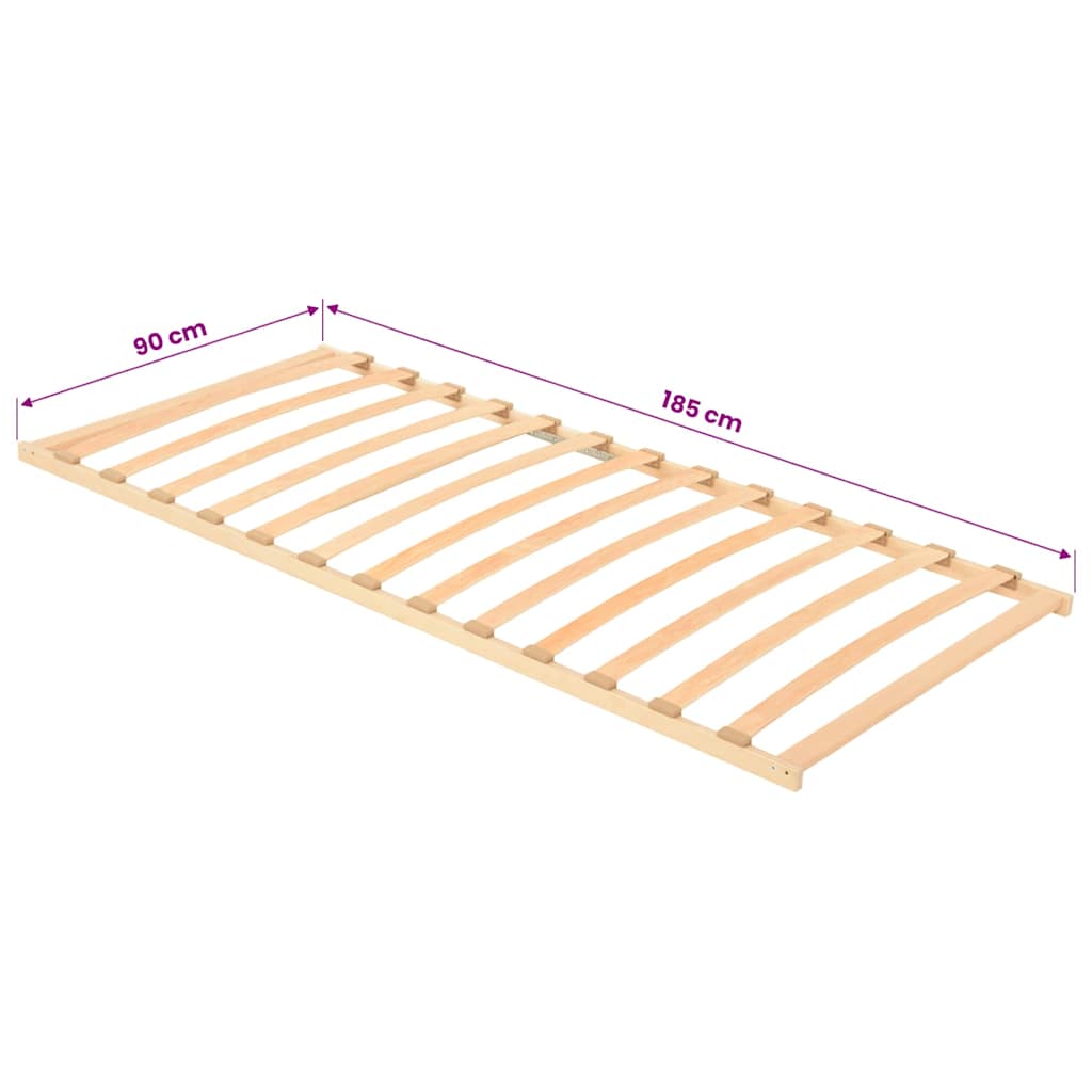 vidaXL Slatted Bed Base Brown 90 x 190 cm Solid Beech Wood