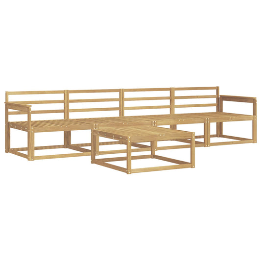 vidaXL Outdoor Sofa Set 5 pcs White 79 x 79 x 37 cm Solid Acacia Wood