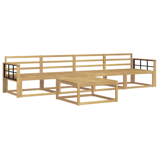 vidaXL Outdoor Sofa Set 5 pcs White 79 x 79 x 37 cm Solid Acacia Wood