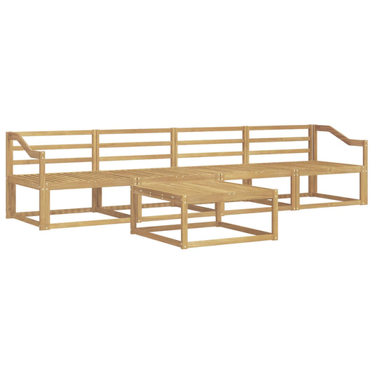 vidaXL Outdoor Sofa Set 5 pcs White 79 x 79 x 37 cm Solid Acacia Wood