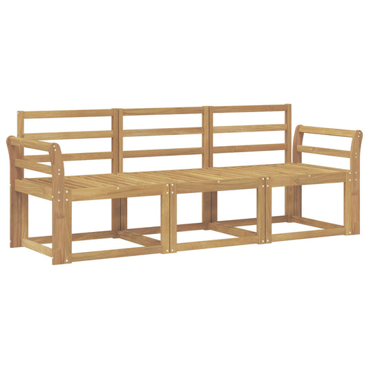 vidaXL Outdoor Sofa Set 3 pcs White 194 x 63 x 73 cm Solid Acacia Wood