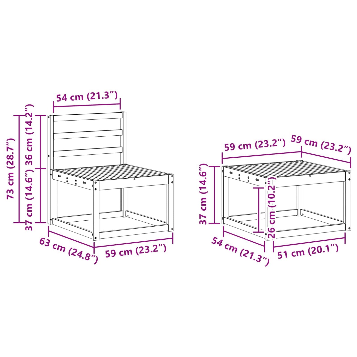 vidaXL Outdoor Sofa Set 5 pcs White Solid Acacia Wood